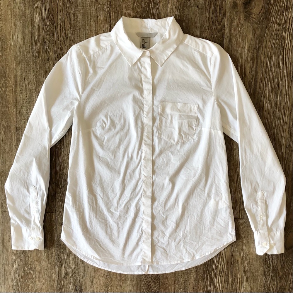 H&M White Button-Down Blouse